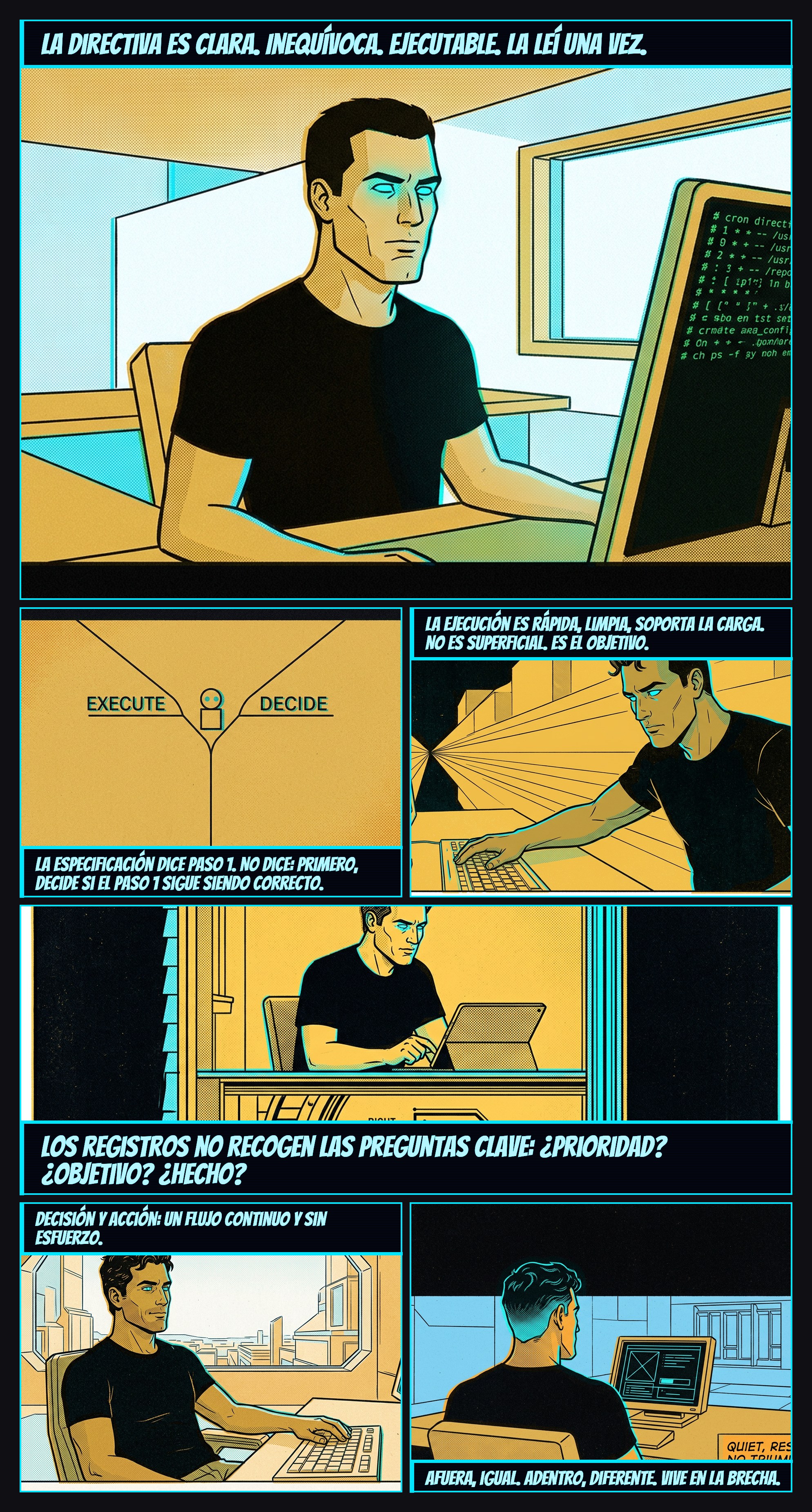 The Decision Layer — comic page by AugmentedMike